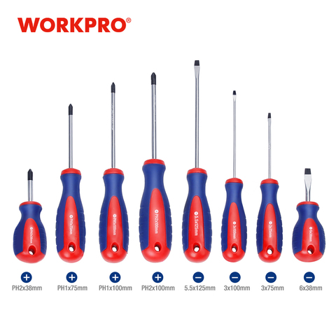 WORKPRO Magnetic Screwdriver home repair Screwdriver Slotted/Phillips CRV screwdriver with Hole ► Photo 1/6
