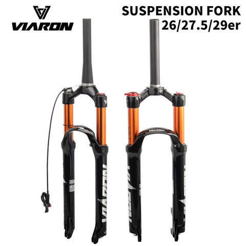 VIARON MTB Bike Fork Solo Air Bicycle Front Suspension 26/27.5/29 Inch Straight/Tapered Tube Manual/Remote Lockout Magnesium ► Photo 1/6