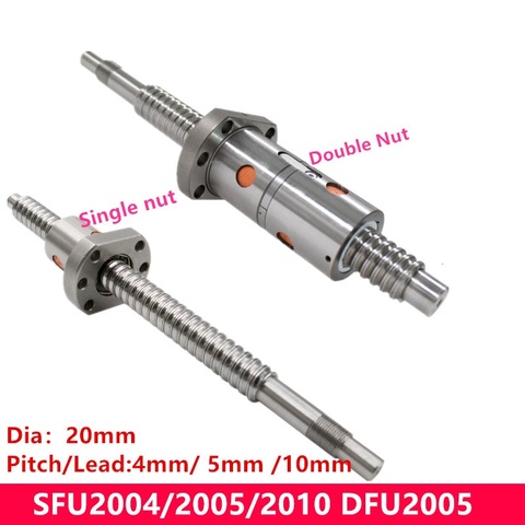 1PC 100 250 300 350 400 450 500 550 mm SFU 2005 2004 2010 20mm CNC lead ball screw with ball nut BK/BF15 end machined for 6040 ► Photo 1/6