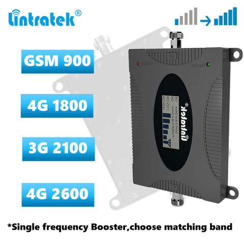 lintratek Cellular signal booster 2G 3G 4G Singel frequency repeater GSM 900 DCS LTE 1800 WCDMA 2100 LTE 2600 signal Amplifier ► Photo 1/6