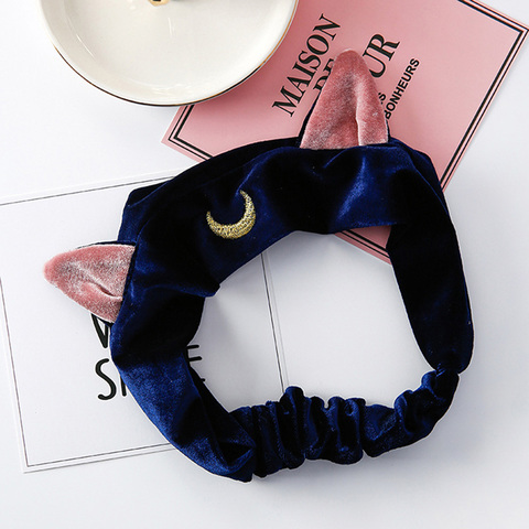 Women Cat Ears Headband Face Wash Cosmetic Hair Hoop Make up Headwear Shower Yoga Hair Band ► Photo 1/6