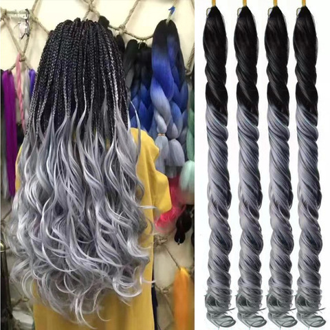 Buy Online Synthetic Hair Braids Ombre Braiding Hair Extension Braid Hair Pink Purple Yellow Golden Colors Crochet Braids Alitools