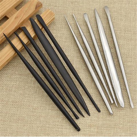 5pcs/set Wooden Pottery Carving Tools Set For Soft Clay And Sculpture