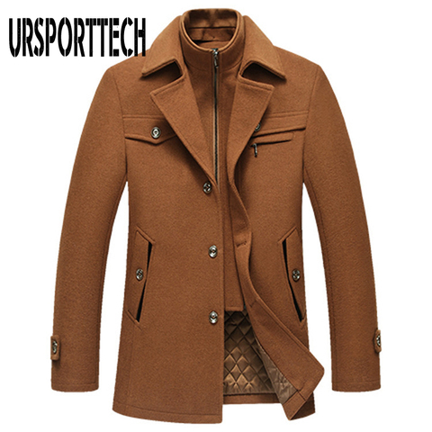 High Quality Double Collar Wool Coat For Men Fashion Mens Wool Coats and Jackets Manteau Homme 4 Color Winter Cashmere Coat Men ► Photo 1/6