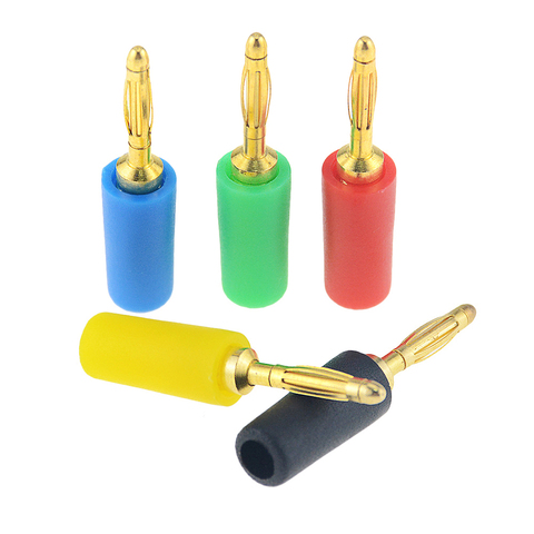 5PCS Gold-plated 2MM Small Banana Plug 2mm Lantern Head Welding For Experiment Test Line Insulation Panel Plug Banana Socket ► Photo 1/6