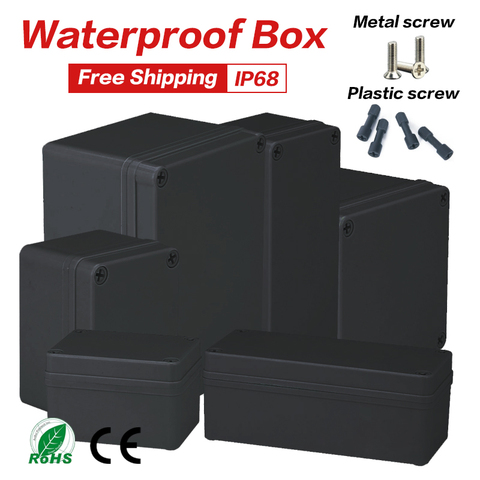 New Plastic Screw Black Box Outdoor Waterproof Case Plastic Box Electronic Project Case Instrument Waterproof Junction Housing ► Photo 1/5