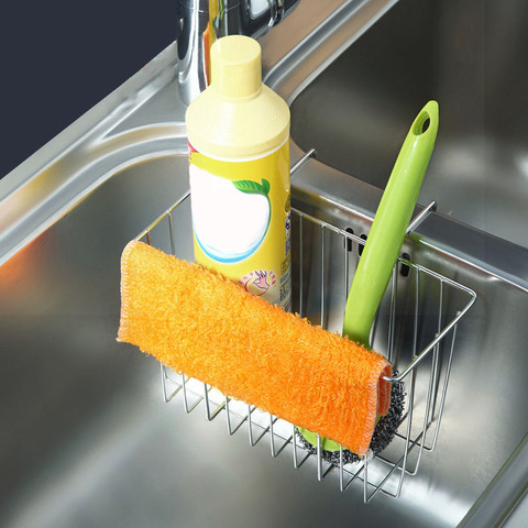 New Creative Stainless Steel Kitchen Organizer Bathroom Storage Rack Sink Sponge Soap Towel Rack Bath Makeup Soap Storage Rack ► Photo 1/1