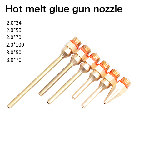 2Pcs/lot Large and Small Diameter Hot Melt Glue Gun Nozzle 2.0x70mm 3.0x50mm 2.0x50mm Pure Copper Long Short Glue Gun Nozzle ► Photo 1/6