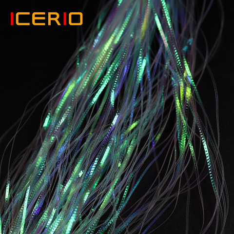 ICERIO 1 Pack Rainbow Fish Skin Corrugated Flash Strands Gliss  Glow Flash Iridescent Flashbou Synthetic Fly Tying Materials ► Photo 1/6