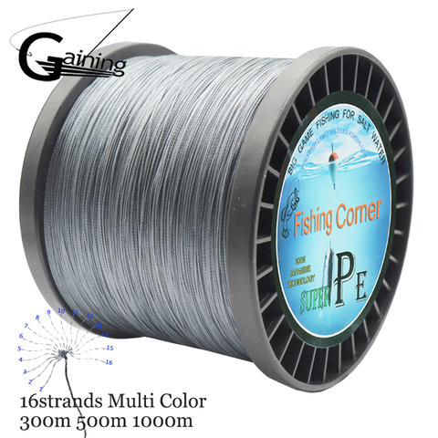 16 Strands PE Braid 300M/500M/1000M Braided Fishing Line Multi Color Super Strong Japan Multifilament Fishing Line Wire ► Photo 1/6