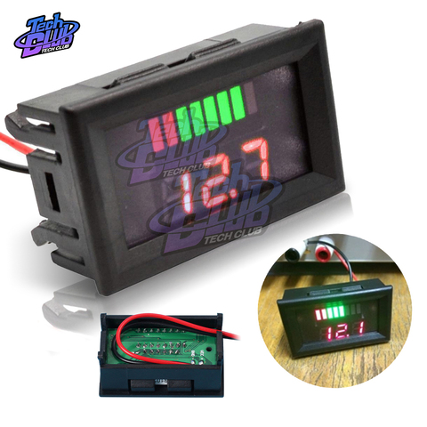 12V Car Lead Acid Battery Charge Level Indicator Battery Tester Lithium Battery Capacity Meter LED Tester Voltmeter Dual Display ► Photo 1/6