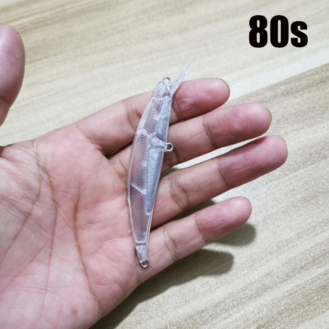 Thetime 10Pcs DIY Blank Lure Body Unpainted Spearhead RYUKI 65/80/95mm 5.8/12/15g Sinking Minnow Wobblers Bait fishing tackle ► Photo 1/6