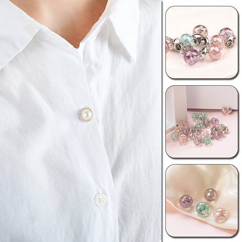 10PCS Fashion Brooch Women Pin Clothes Decoration Anti-Exposure Buckle Cute Neckline Fastener Nail Pearl Button Accessories ► Photo 1/6
