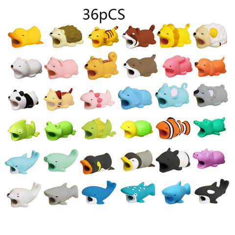 1pcs Cute Cable Bite Animals Protector For Winder  Iphone Charging Cord Cable Buddies Cartoon Cable Biter Phone Holder Accessory ► Photo 1/6