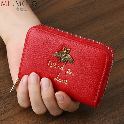 Brand Designer Leather Organizer Credit Card Holder Women Business Cards Holder 2022 Ladies Minimalist Travel Card Bag Wallets ► Photo 1/6