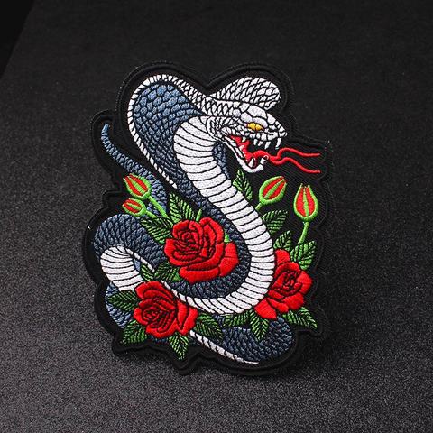 Cobra Kai Flower Patch Punk Biker Embroidered Patches On Clothes Hippie Iron On Patches For Jacket Accessories Embroidery Parche ► Photo 1/5