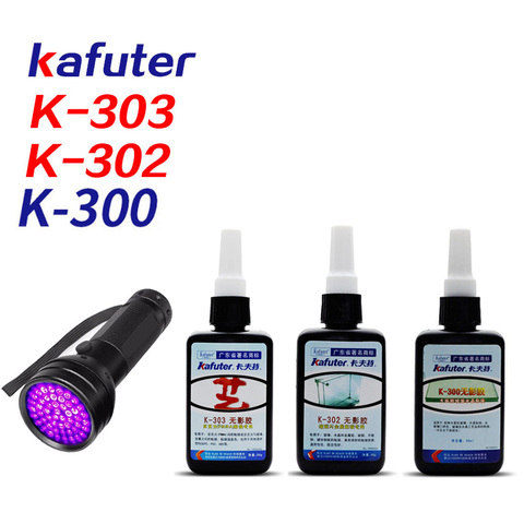 Strong 50ml Kafuter UV Glue UV Curing Adhesive K-302 300 303 +51LED UV light Curing Adhesive Crystal Glass  Metal PVC Bonding ► Photo 1/6