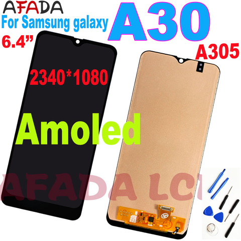 6.4 For SAMSUNG GALAXY A30 A305DS A305FN A305G A305GN A305YN A305F A305A LCD Display Touch Screen Digitizer Assembly for A30 LCD ► Photo 1/6