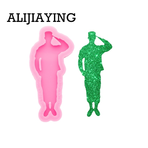 DY0645 Super Glossy Standing soldier Keychain Silicone Mold Not sticky Epoxy Craft Molds DIY for Resin Crafting Mould ► Photo 1/6