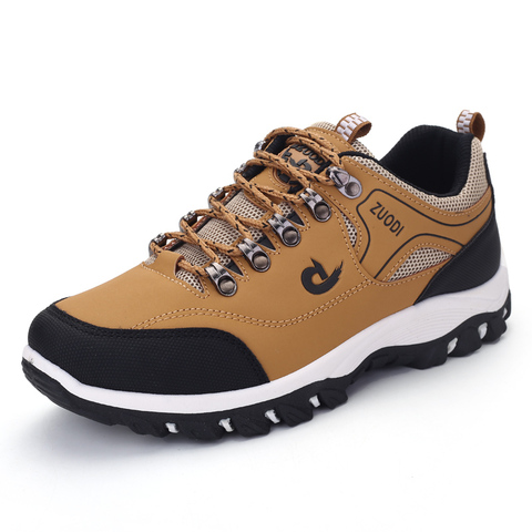 Men Shoes Spring Autumn Breathable Casuals Hiking Walking Sneakers Outdoor Ultralight Leather Slip-on Climbing Trekking Sneakers ► Photo 1/6