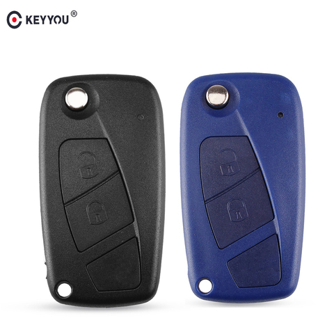 KEYYOU Flip Folding Remote Car Key Case Shell Cover Fob Blank For FIAT Iveco Punto Ducato Stilo Panda Idea Doblo Bravo 2 Buttons ► Photo 1/6