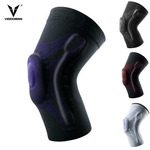 Veidoorn 2PCS Compression Knee Support Sleeve Protector Elastic Kneepad Brace Springs gym Sports basketball Volleyball Running ► Photo 1/6