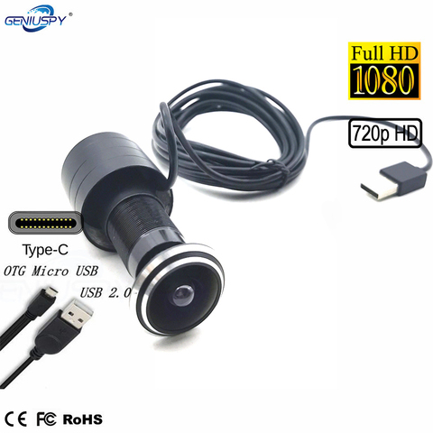 1.78mm 180 degree Wide Angle HD Eye Hole Video Door Viewer Camera cat eye surveillance micro mini usb door peephole cctv camera ► Photo 1/6