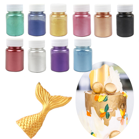 15g Edible Gold Silver Baking Powder Mousse Cake Fondant Macaron Chocolate Decoration Glitter Powder Dust Colorful Pearl Powder ► Photo 1/6