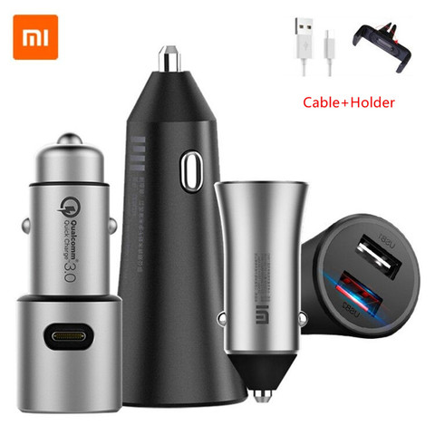 Original Xiaomi Car Charger Xiao mi QC3.0 X2 Dual USB Quick charge Max 5V/3A 9V/2A 15V/1.5A Metal For iPhone Samsung Huawei ► Photo 1/6