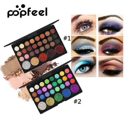 POPFEEL 29 Color Glitter Diamond Luminous Eyeshadow Palette Waterproof Pigment Shimmer Matte Eye Shadow Palette Make up Palette ► Photo 1/6