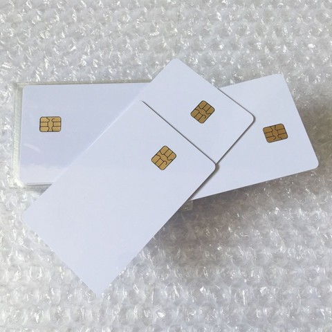 Free shipping 100 pcs Blank PVC SLE-4442 IC card/ISO7816-3 SiM Contact card / SLE4442 smart card ► Photo 1/6