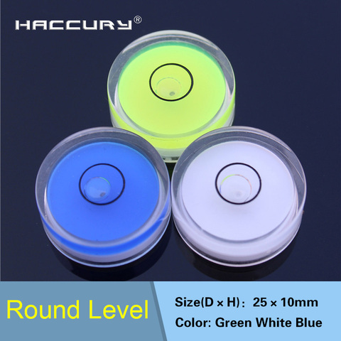 HACCURY Universal level measurement instrument Bubble level Circular Level Spirit Beads Size 25*10mm Green Blue White Color ► Photo 1/6