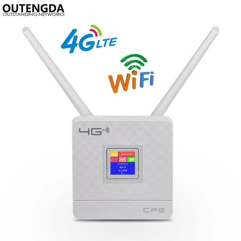 4G WiFi Router 300Mbps Wireless Wi-Fi Mobile CAT4 LTE/3G/4G Unlocked CPE Router with SIM Slot WAN/LAN Port Support Multi Bands ► Photo 1/1