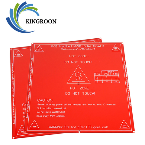 KINGROON Upgraded MK2B Heated Bed PCB Heatbed Dual 12V 24V Red MK2 B Hot HotBed 3D Printers Part Heat 214mmx214mm Accessories ► Photo 1/6