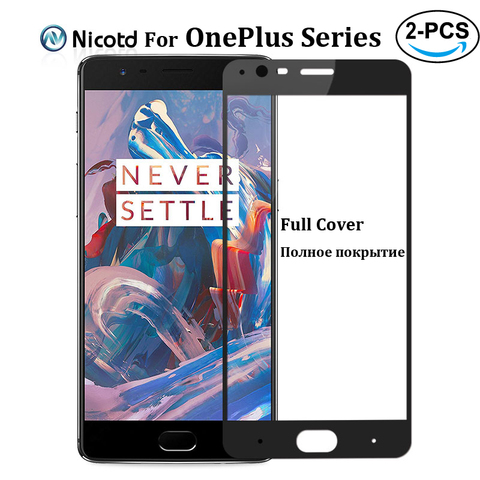 2Pcs/Lot Full Cover Color Tempered Glass For OnePlus 3 3T 5 5T 6 6T 7 7T Screen Protector For One Plus 3 t 5t 6t 7 t Black White ► Photo 1/6