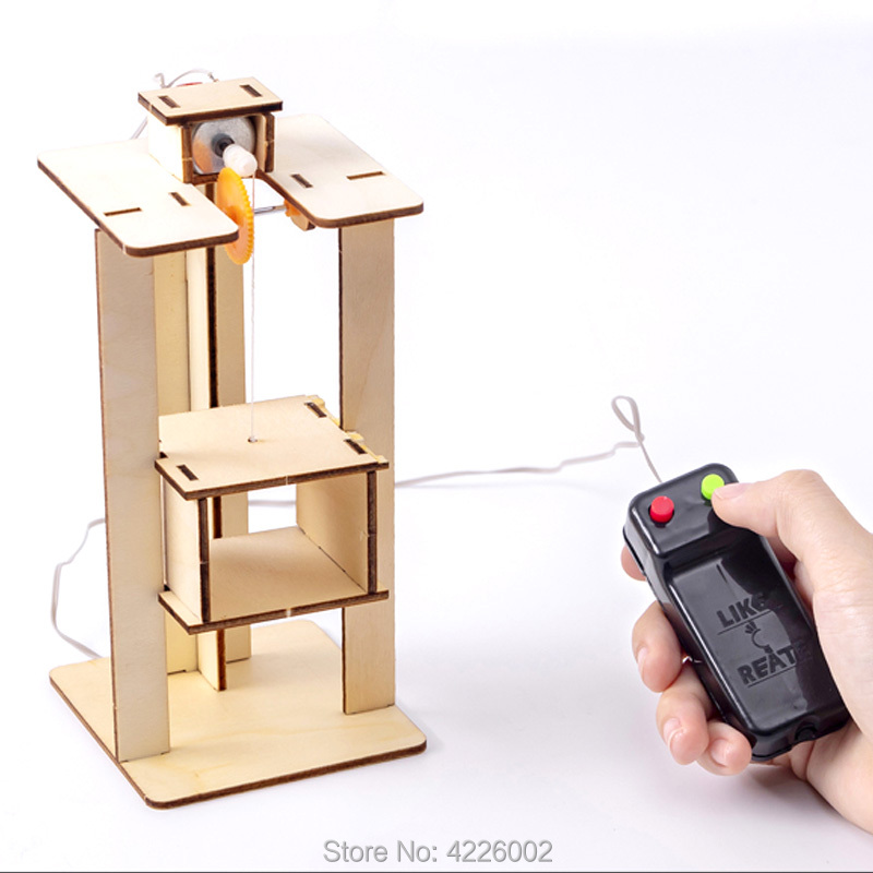 Assemble DIY Electric Lift Children Science Toys Experimental Materials Kit 