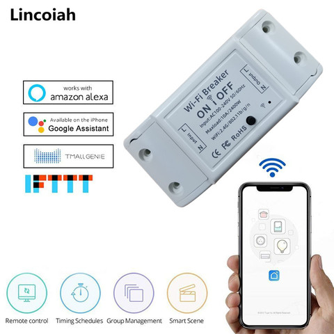 DIY WiFi Smart Light Switch Universal Breaker Timer Smart Life APP Wireless Remote Control Works with Alexa Google Home ► Photo 1/5