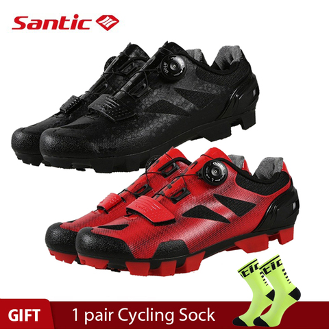Santic 4 Style Pro MTB Bike Cycling Shoes Mountain Bicycle Self-Lock Shoes Nylon Sole Men women Racing Sneakers Zapatos Ciclismo ► Photo 1/6