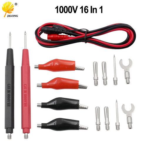 16pcs in 1 set Universal Digital Multimeter Probe 90cm Needle Tip Probe Test Leads Pin Wire Pen Cable Test Line Assortment Kit ► Photo 1/6