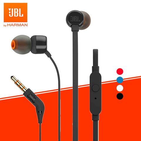 JBL TUNE 110 3.5mm Wired Earphones T110 Stereo Music Deep Bass Earbuds Sports Headset In-line Control Handsfree with Microphone ► Photo 1/6