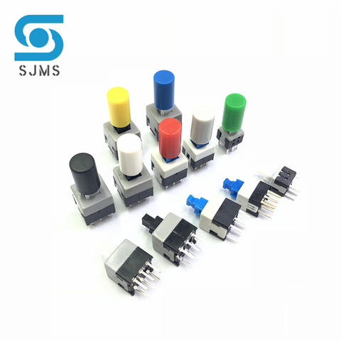 10PCS Tactile Push Button Switch Self Locking 5.8*5.8MM 7*7MM 8*8MM 8.5*8.5MM Reset Micro Switch + (10PCS A04 Tact Cap) ► Photo 1/6