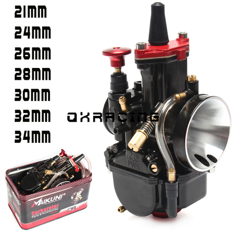 High Quality 21 24 26 28 30 32 34mm PWK carburetor for MAIKUNI 2T 4T engine motorcycle scooter UTV ATV universal ► Photo 1/6