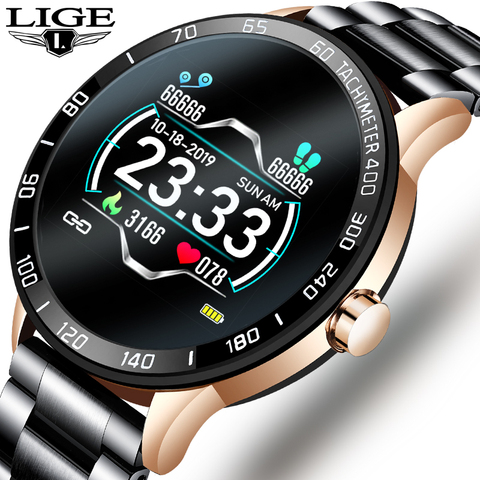 2022 New steel band Men smart watch Waterproof sport for Xiaomi iPhone information Heart rate monitor smartwatch Fitness tracker ► Photo 1/6
