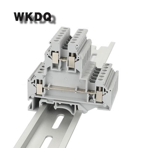 10pcs UKKB-5  Double-Level Din Rail Screw Connection Terminal Block With 2 Level 4 Conductors Connector Screw Terminal Blocks ► Photo 1/6