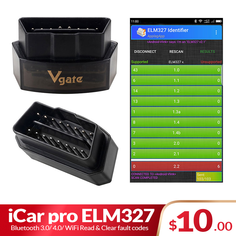 VGATE ICAR PRO Bluetooth 4.0 ELM327 OBD2 Car Diagnostic Scanner For Android iOs 
