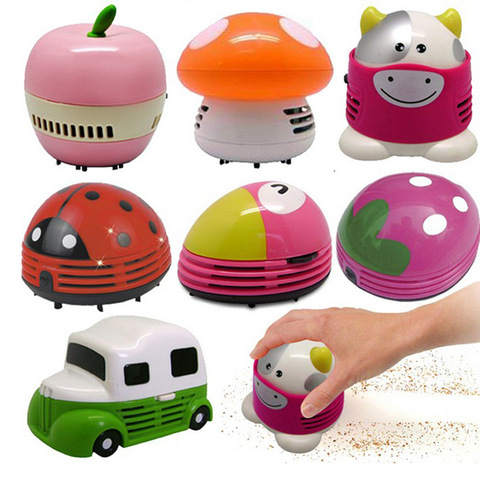 Functional Desktop Vacuum cleaner cartoon mushroom Mini Dust Collector Household Computer keyboard Clean Brushes Random Color ► Photo 1/1