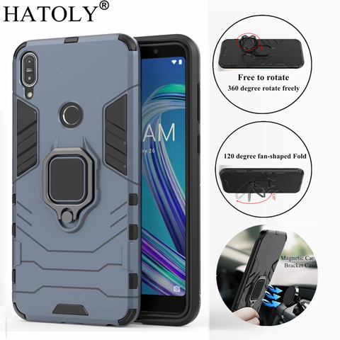 For Asus ZenFone Max Pro M1 ZB602KL Case Cover Magnetic Suction Ring Bracket Silicone Hard Armor Cover for Asus ZB602KL X00TD ► Photo 1/6