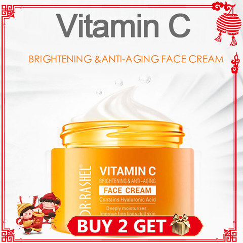 DR.RASHEL Vitamin C Face Cream Whitening Moisturizing Brighten Improve Fine Lines Dull Skin Hyaluronic Acid Serum Anti-aging ► Photo 1/5