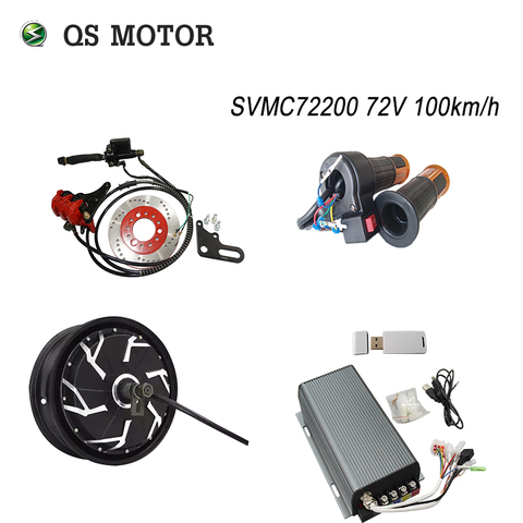 QS Motor 12inch 5000W V4 72V 100km/h   Brushless DC Electric Scooter Hub Motor ► Photo 1/5