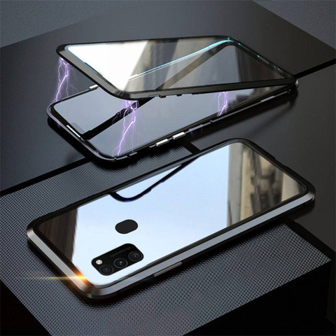 DoubleSided Magnetic Tempered Glass Case for Samsung Galaxy A21s M31 A31 A41 A51 A71 A20 A50 A70 Note20 ultra S20 S9 s8 S10 case ► Photo 1/6